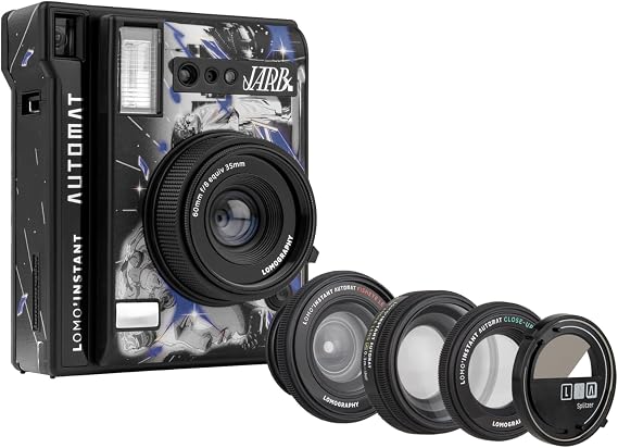 Lomography Lomo'Instant Automat Camera & Lenses, Jarb Edition, Instant Camera Compatible with Fujifilm Instax Mini Film