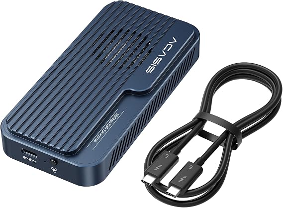 ACASIS 80Gbps M.2 NVMe SSD Enclosure Bundle with [Intel Certified] 80Gbps Thunderbolt 5 Cable 1.6FT, Compatible with Thunderbolt5/USB4 V2.0, Back Compatible with Thunderbolt4/3/USB4 V1.0, USB3.2/3.1/3