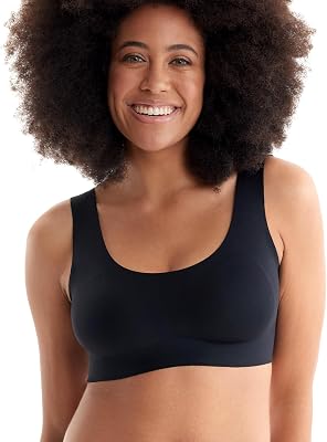 Momcozy Seamless Bra Wireless Bra for Women Ultra Comfort Bra Sleep Daily Bralette with Removable Pad Black