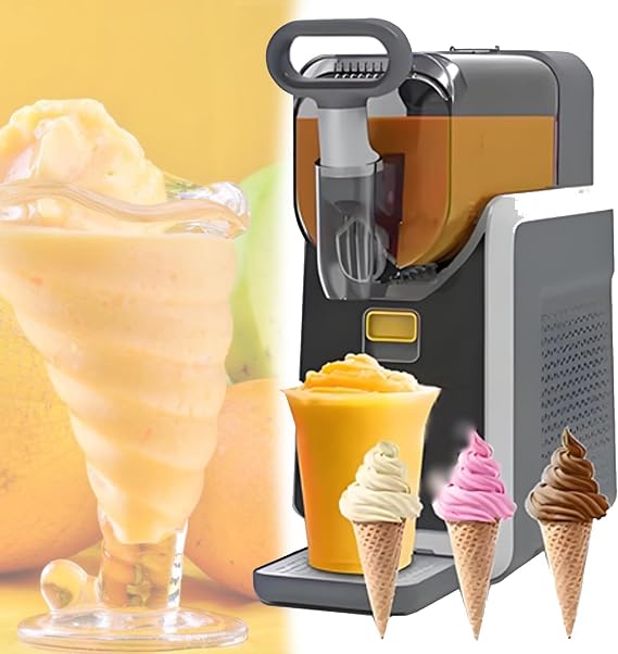 Commercial Slushie Machine for Home Use - Soft Serve, Slushies, Fro-Zen Cocktails Slushy Maker with 5 Preset Programs and 9-Gear Hardness Adjustment, No Ice Required