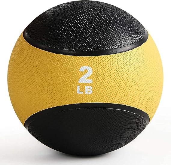 RitFit Weighted Medicine Ball - Non-Slip Rubber Shell & Dual Texture Grip - Workout Exercise Ball for Core Strength, Balance Training, Coordination Fitness - Multiple Weights & Colors