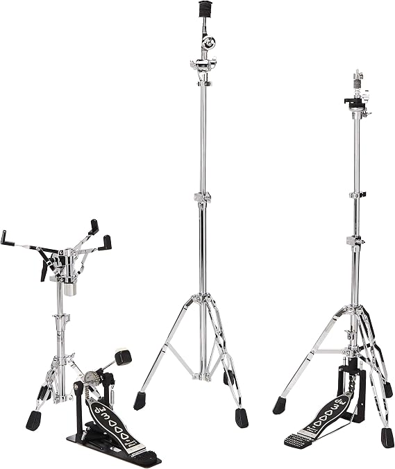 DW DWCP3000PK Drumset Hardware Pack with 3300 Snare Drum Stand, 3500 Hi-Hat Stand, 3700 Boom Cymbal Stand and 3000 Single Bass Drum Pedal