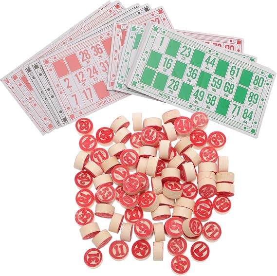 Toyvian Russian Bingos Game Chess Educational Logical Board Game Toy with 48 Cards and 90 Chess Pieces Family for Kids Concentration Hand-Eye Coordination and Parent-Child Play