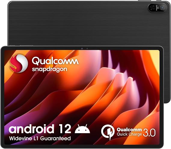 CHUWI 2023 Gaming Tablet HiPad Max 10.36'', Snapdragon 680 8GB RAM 128GB ROM Android 12 Tablets 1TB Expand, 4G LTE, Octa-Core, 5+8MP Cameras, 7000mAh, 2000 x 1200, BT 5.0, 5G WiFi, Widevine L1, Black