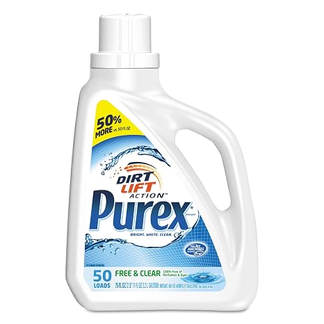 Purex Liquid Laundry Detergent, Free and Clear, 75 OZ (Pack of 6)