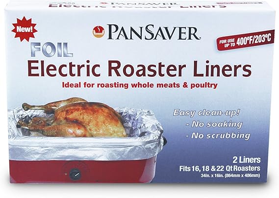 PanSaver Foil Electric Roaster Liners, 18-Pack (36 Liners)