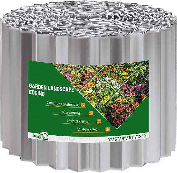 Corrugated Metal Garden Edging,6" x 40' Sturdy Lawn Edging Border,Landscape Edging Border for Lawn, Flower Bed,Garden and Yard