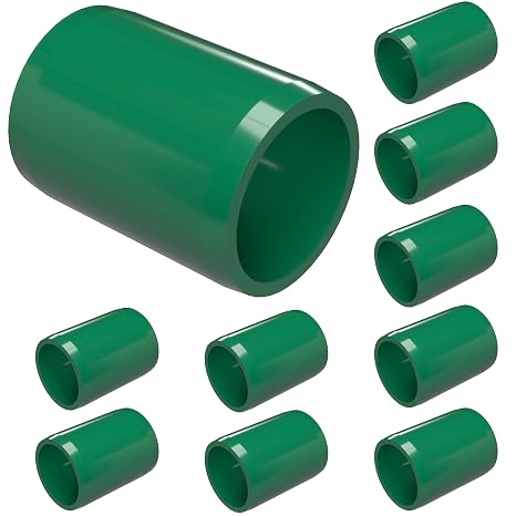 FORMUFIT 1/2 External Coupling Furniture Grade PVC Coupler in Green, Made in USA, UV-Resistant, Impact-Proof, 0.840 Actual Socket Diameter (10-Pack) - F012ECO-GR-10