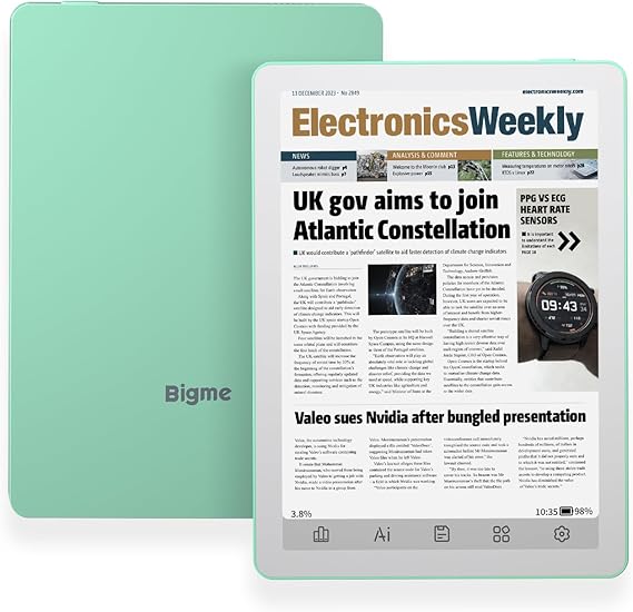 Bigme B6 6palcový barevný e-paper tablet elektronická čtečka Android 14 s 4 GB RAM a pamětí 64 GB lehký přenosný Design pro čtení a pro multimediální aplikace Green