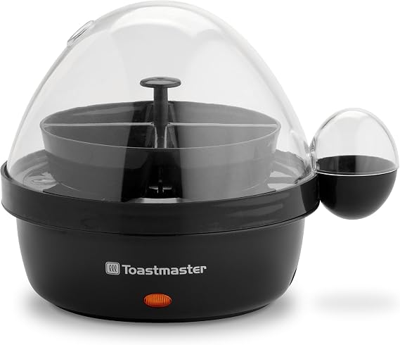 Toastmaster Rapid Electric Egg Cooker with Auto-Off - 7-Egg Capacity - For Soft, Medium & Hard Boiled Eggs - Egg Boiling Gadget with Poaching Tray