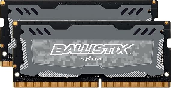 Crucial Ballistix Sport LT 2666 MHz DDR4 DRAM Laptop Gaming Memory Kit 16GB (8GBx2) CL16 BLS2K8G4S26BFSD (Gray)