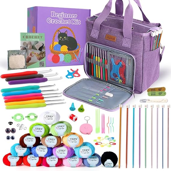 Lewhoo Crochet Kits for Beginner Adults, All Inclusive Crochet Set