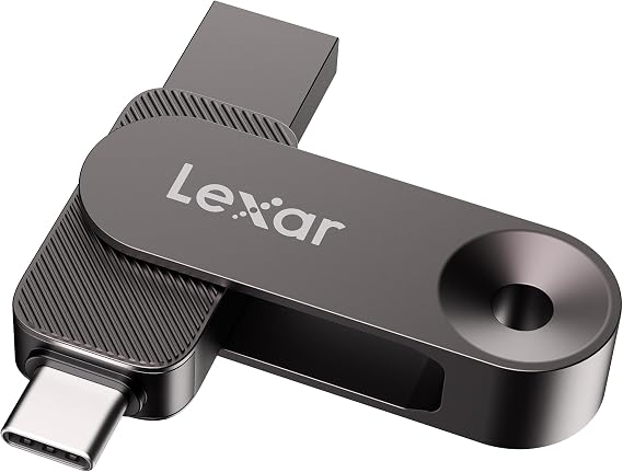 Lexar 128GB Dual Drive D500 External SSD, 400MB/s Read, USB-C/A USB 3.2 | Compatible w/ iPhone 15/16/17, Android, Tablet, PC, Mac, Metal Housing, Dual-port, Lightweight, LJDD500128G-BNQNU