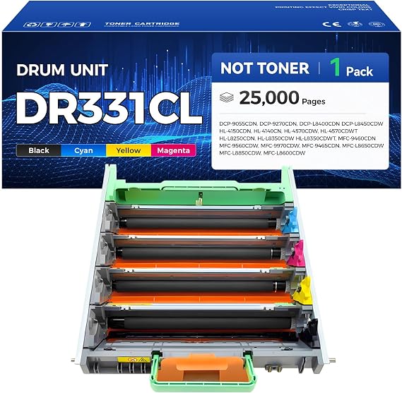DR331CL Drum Unit Printer Replacement Compatible for Brother DR-331CL Imaging Drum MFC-L8850CDW HL-L8350CDW MFC-L8600CDW HL-4150CDN MFC-9970CDW DCP-L8400 9050 9055 L8450 HL-L8250 L8650 L8850 4570CDW