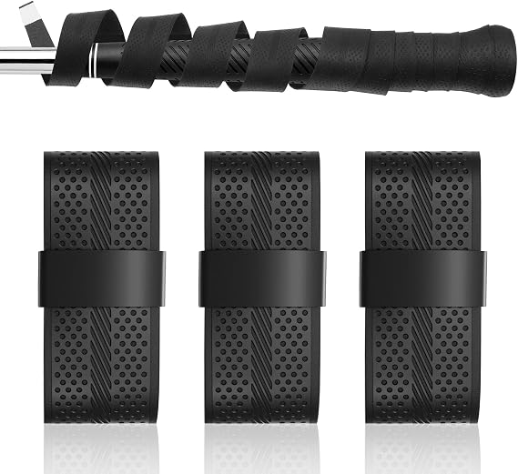 3 Pack Golf Grip Wrap Tapes 1 x 43 inch PU Overgrip Regripping Wrap Tapes Black Golf Club Grip Tape