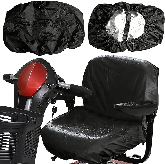 Electric Wheelchair Seat Cover, Professional Waterproof Mobility Scooter Seat Cover, Nylon Electric Scooter Cover for Electric Wheelchairs Mobility Scooter,28" L x 17" W(Black)
