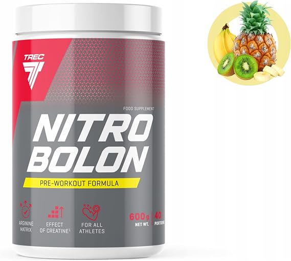 Trec Nutrition Nitrobolon - Advanced Pre-Workout Formula with Creatine Stack, Performance Enhancer, Boosts High Intensity Workouts & Rapid Absorption (600g, Tropical)