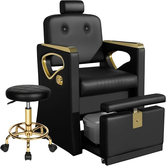 Pedicure Chair No Plumbing, Reclining Pedicure Chair for Nail Tech