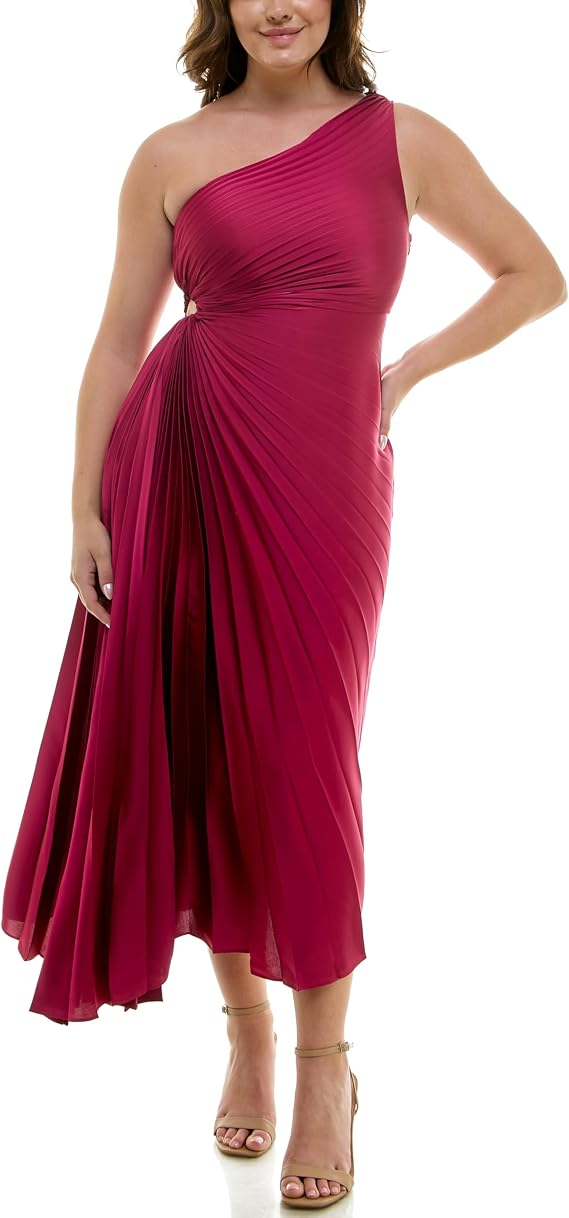 Nicole Miller New York Women's Midi Dress One Shoulder