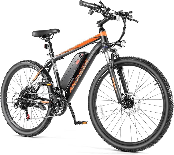 ANCHEER 26" Electric Bike for Adults, [Peak 749W Motor] Electric Mountain Bike, 19.8MPH Commuter Ebike, 50 Miles Adults Electric Bicycle with 48V/374Wh Battery, LCD Display, 21 Speed, Front Suspension