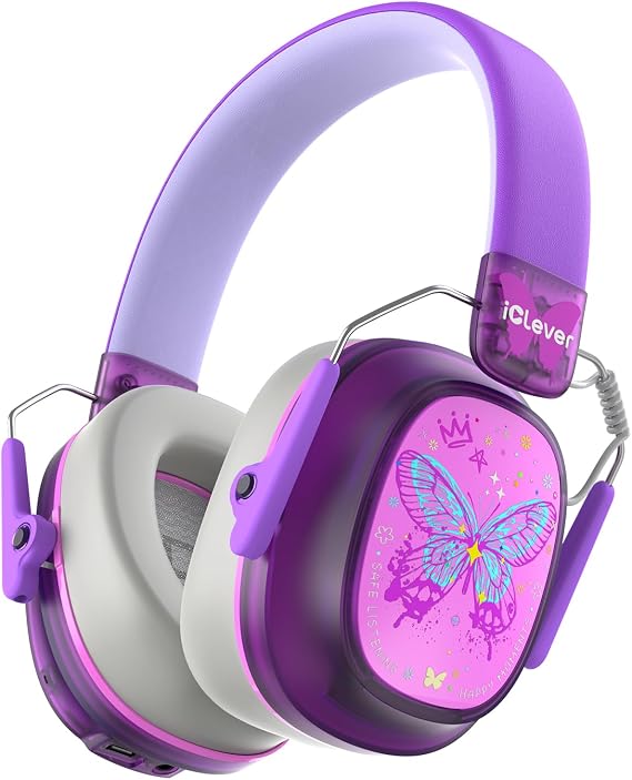 iClever Noise Cancelling Headphones for Kids Adult Bluetooth Ear Protection | SafeSound Tech, 60H PlayTime, Kids Wireless Noise Reduction Headphones for Autism Fireworks Event Monster Jam Concert, FOCUS