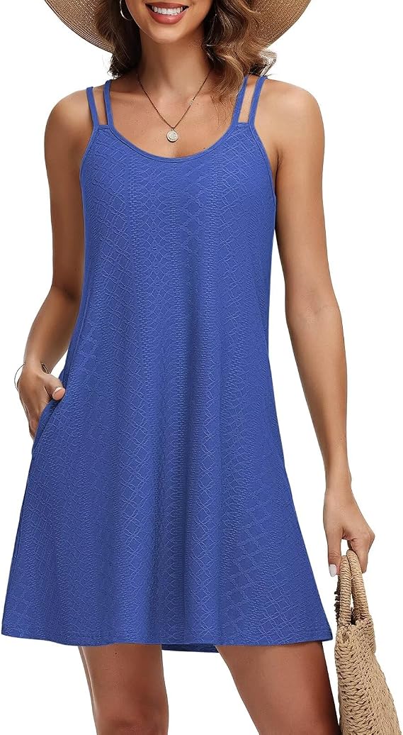 Tanmolo Women's Summer Dress Spaghetti Straps Short Beach Dress Casual Dress