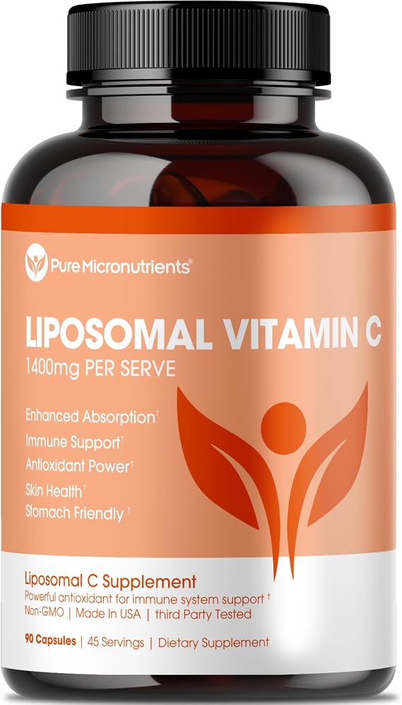Pure Liposomal Vitamin C 1400mg, High Absorption Capsules, 90 Count