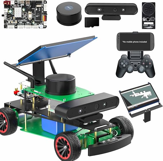 Yahboom AI Voice Interactive Robot Car, Voice-Controlled Car, Map Navigation, AI Visual Recognition, University Robot Programming Project (R2 Ult Ver without Pi)