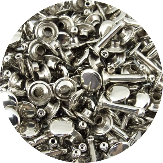 SLC Nickel Large Extra Long Double Cap Rivets 100pk
