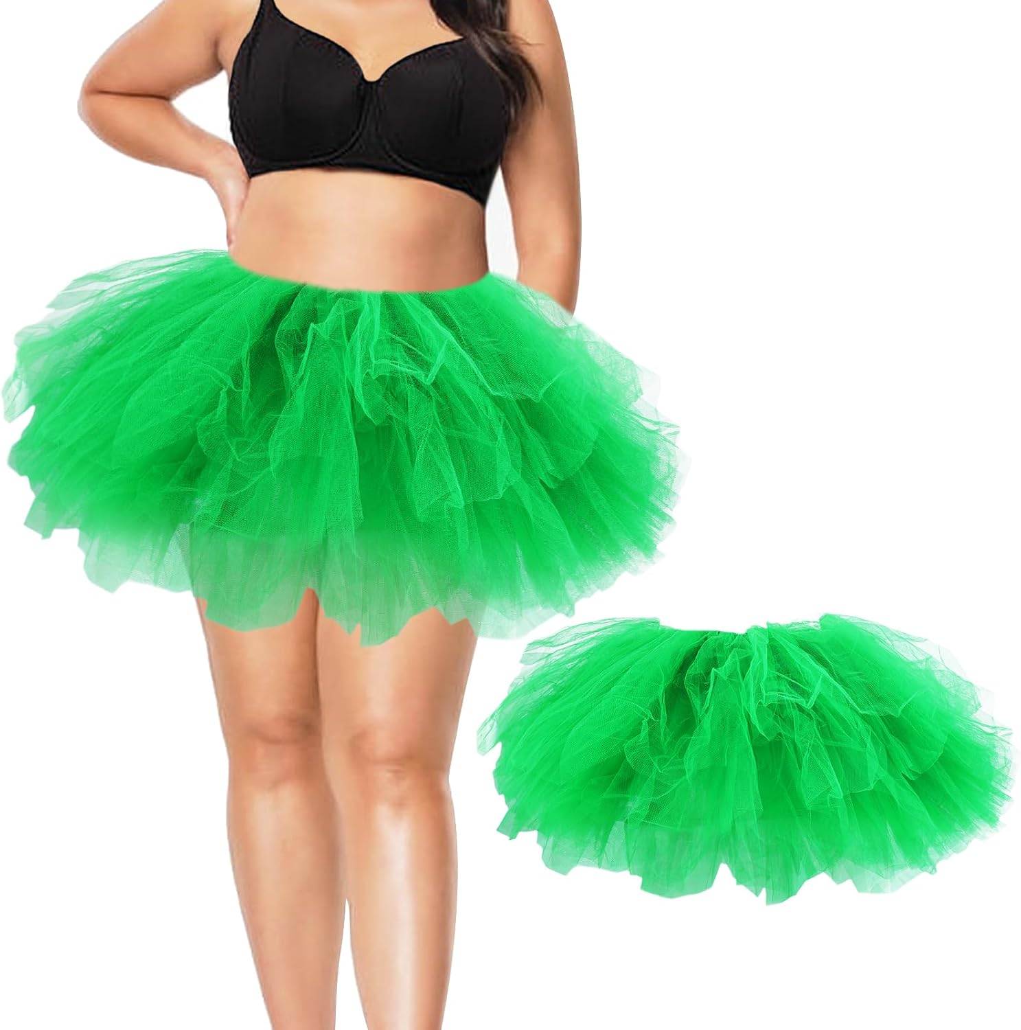 GERINLY Large Full Tutu Skirt for Adult, Fluffy Plus Size Tulle Skirt 6 Layers, Vintage 1950s 70s Outfit, Marathon Costume