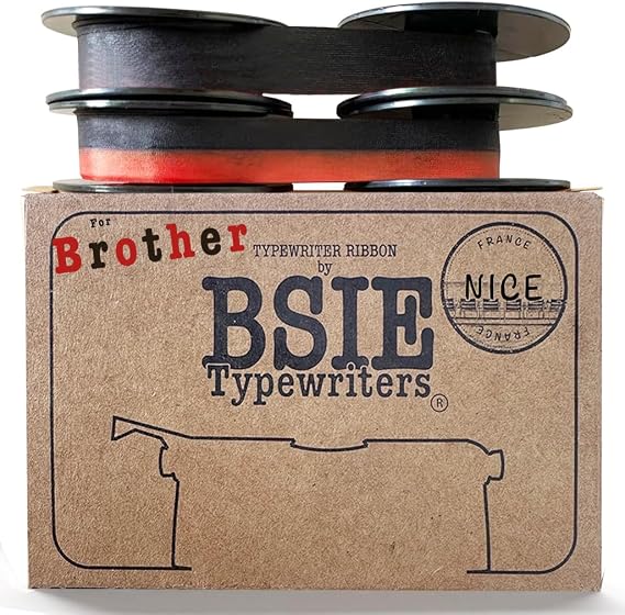 Brother Typewriter Ribbon – Twin Pack – 1× Black + 1× Black and Red – Fits Deluxe 750, Deluxe 1350, Charger 11, Activator 845, Echelon – GR9 – Tested in Nice, France