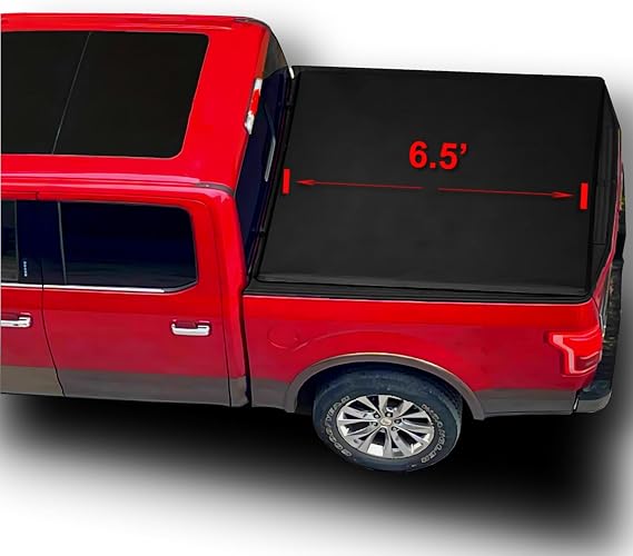 Soft Roll Up 6.5' Truck Bed Cover Compatible for 2004-2013 Ford F-150 Vinyl Pickup Tonneau Cover | Flareside Only Not for Styleside Body