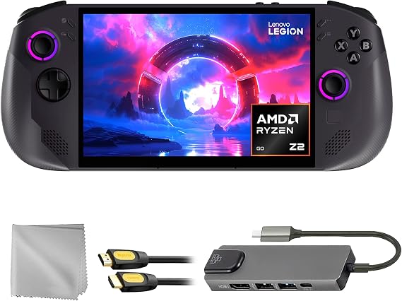 Lenovo Legion Go S 2TB SSD AMD Ryzen Z2 Go CPU Gaming Handheld 8-inch Touchscreen 120Hz, Mytrix Hub, HDMI Cable, 3 Accessories: 4 in 1 Bundle