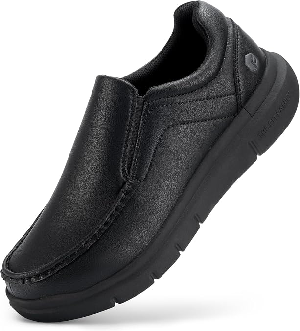 FitVille Mens Loafers Slip On Leather Shoes Wide Fit Comfortable Moccasins Casual Walking Sneakers for Men