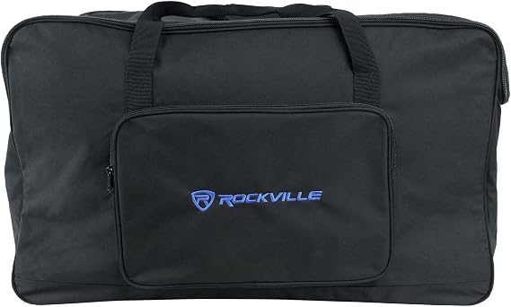 Rockville TB15 V2 Padded Speaker Bag Carry Case for 15" DJ PA Speakers | Stand Holder, Water Resistant, Dual YKK Zippers, Dual Handles, Interior Straps, Rugged, Thick Foam, Fits Most Brands, 5.3 lbs