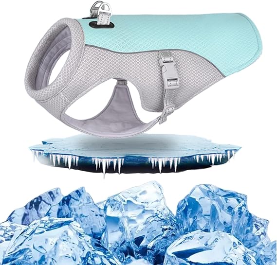 Cooling Vest for Dogs Pet Cooler Jackets Mesh Clothes Summer Outdoor for Small Medium Large Dogs(Blue,S)
