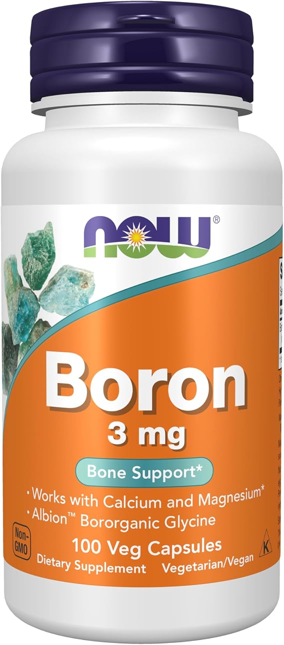NOW Foods Supplements, Boron 3 mg (Bororganic Glycine), Structural Support*, 100 Veg Capsules
