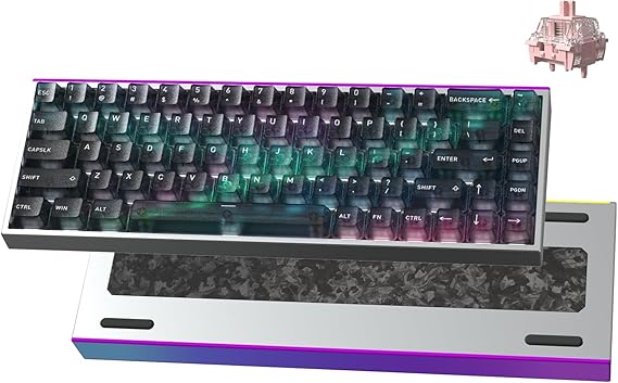 Hexgears MAG68-65% Mechanical Gaming Keyboard Wired, Magnetic Switch Hot-Swappable, Adjustable Rapid Trigger Mode, 8000Hz Polling Rate, All-Aluminum Case, 16.8M RGB Backlit&Strip - Aurora