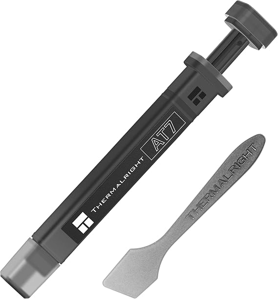 Thermalright AT7 Thermal Paste 4.5g, 12.9W/mK CPU Thermal Compound, Smooth Easy-to-Spread, Non-Conductive, for CPU Cooler Installation, GPU Repasting, Heatsinks, with Spatula
