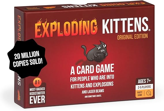 Exploding Kittens Original Edition, 2-5 Players, Ages 7+ Card Game