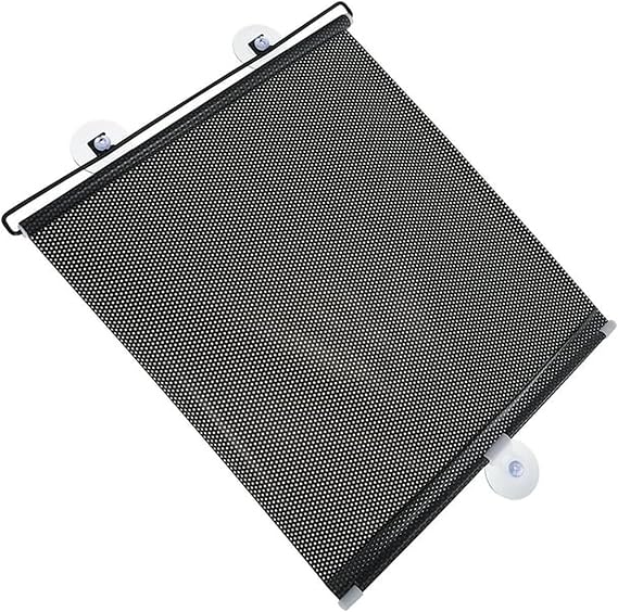 Temporary Blackout Roller Blinds with Suction Cups,Adjustable Thermal Insulated Privacy Screen,Retractable Portable Window Cover Curtain,for Home Bathroom Office Glass (WxH:18x49in,Black)