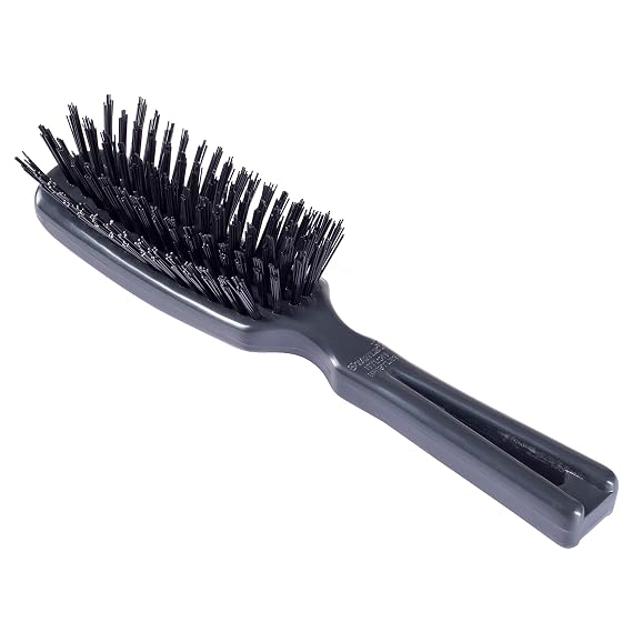 Stanley Commander for Her Hairbrush Detangling Brush for Wet or Dry Hair Nylon Bristles Reduce Frizz Scalp Massager Hair Brush for Thick, Thin, Curly, Straight Hair (Black)