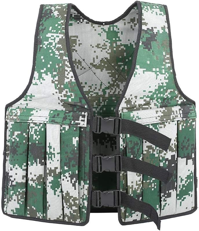 Weighted Vest, 20KG44LBS Adjustable Camouflage Weighted Jacket Sport Exercise Body Weight Training Vest For Fitness Exercise Cardio Strength Training Running Jogging Weights Not Included