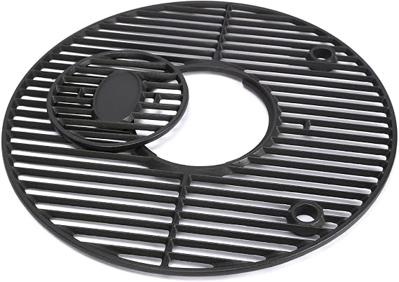 GRISUN 19.5 Inch Cast Iron Round Grill Grate for Akorn Kamado Pit Boss K24 | Fits Akorn Kamado Ceramic Grill, Pit Boss K24, Louisiana K24, Char-Griller 16620 Round Grate, Solid Rod Cooking Grill Grid