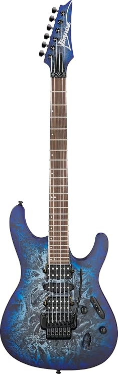 Ibanez S770-CZM S-Series DiMarzio PU Mounted Wrap Coating Cosmic Blue Frozen Mat