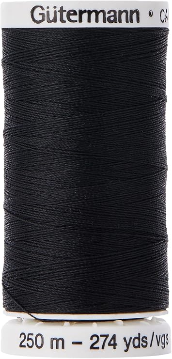 Gutermann Sew-All Thread, Polyester, Black, 250 m, 5.5x2.5x2.5 cm