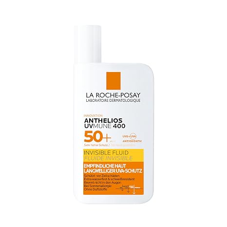 La Roche-Posay Anthelios Invisible Fluid Face Sun Cream SPF 50+ 50 ml For sun allergy and sensitive skin no fragrances Mexoryl 400 dermatologically tested UVA/UVB protection sun cream