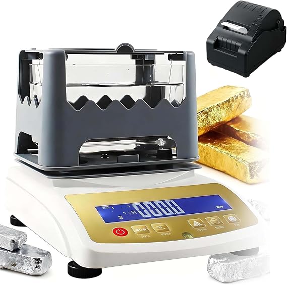 Precious Metal Authenticity Tester, Gold Purity Testing Machine, Gold Silver Tester Machine, Precious Metal Testing Kit for Platinum/Palladium/Jewelry/Pawn Shop/Refinery(W/Printer,MDJ1200K)