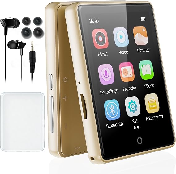 64 GB MP3 Player Bluetooth 5.3,2.8-inch Display with Speaker for Kids | Portable Music Player, FM Radio, Recording,Random Folder Sequence Play,long playback time,128 GB Expandable Mic SD Card