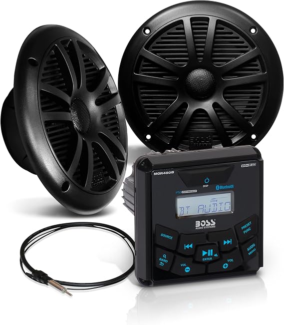 BOSS Audio Systems MCKGB450B.6 Marine Boat Stereo, 6.5 Inch Speakers (Pair)